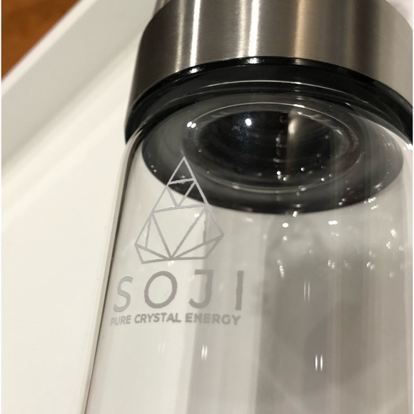 Soji Black Obsidian Crystal-Infused Water Bottle With Sleeve - Picture 3 of 15